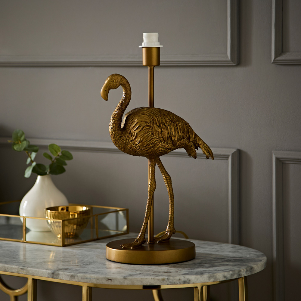 ValueLights Flo Flamingo Brushed Bronze Table Lamp Base Image 2
