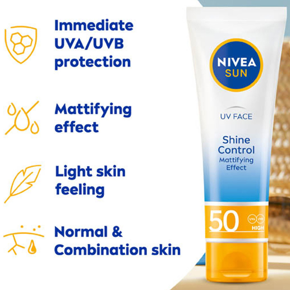 Nivea Sun UV Face Shine Control Sun Cream SPF50 50ml Image 5