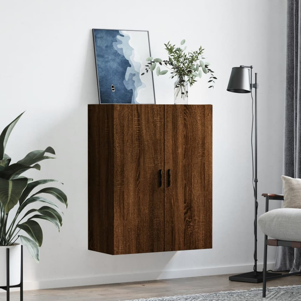 vidaXL 2 Door Brown Oak Wall Mounted Cabinet Image 9