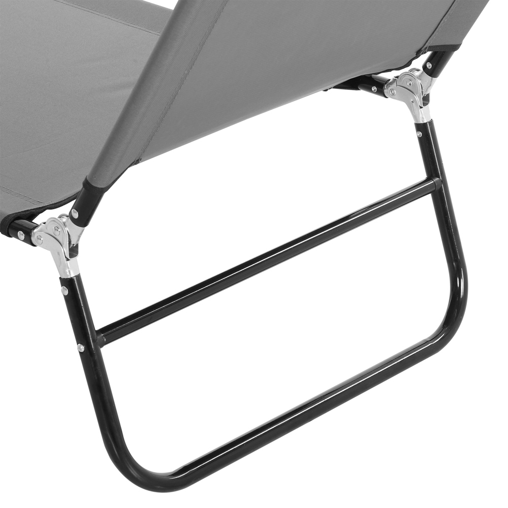 Outsunny Grey 5 Level Adjustable Folding Sun Lounger Image 3