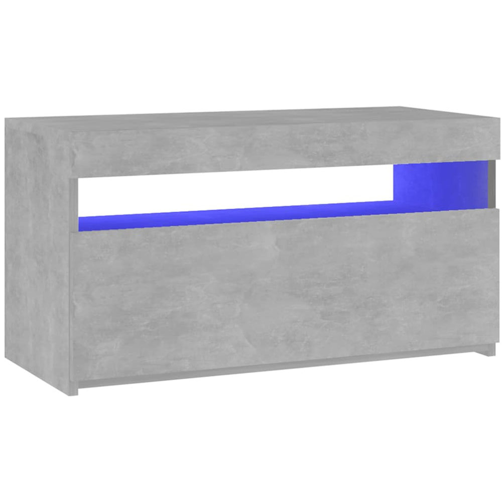 vidaXL Single Door Single Shelf Concrete Grey TV Cabinet with LED Lights Image 4