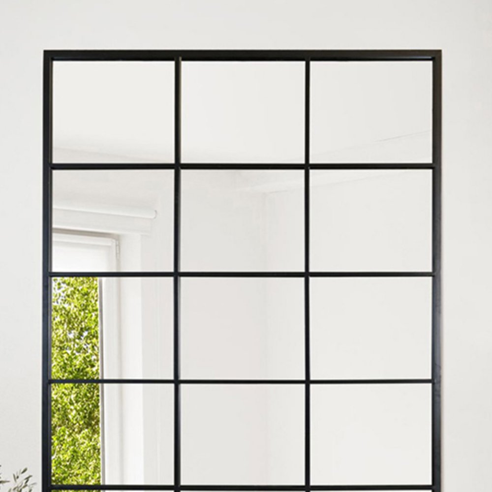 The Fenestra Black Window Leaner Wall Mirror 200 x 120cm Image 3