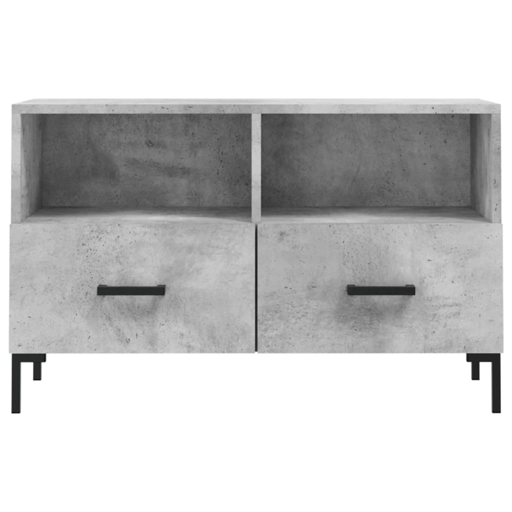 vidaXL 2 Drawer 2 Shelf Concrete Grey TV Cabinet Image 5
