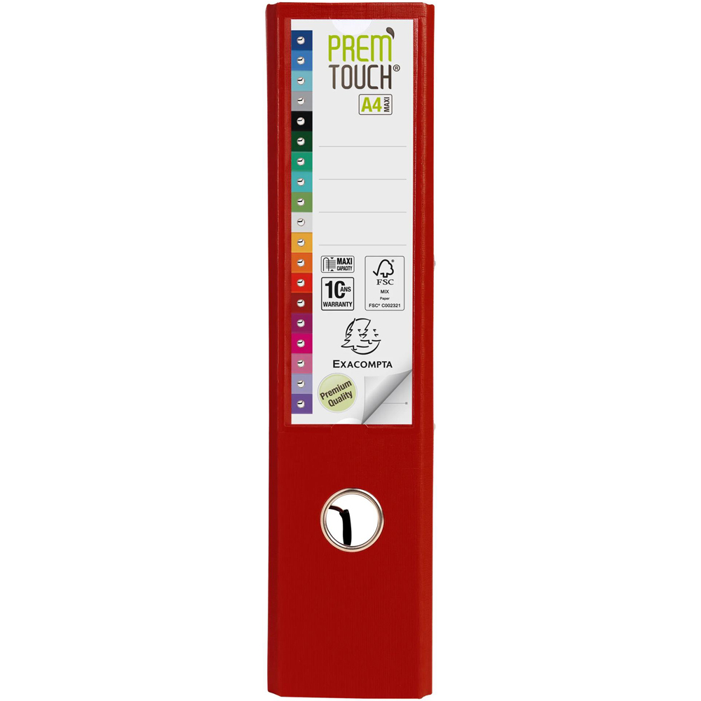 Exacompta PremTouch A4+ Burgundy PP Lever Arch File 10 Pack Image 5