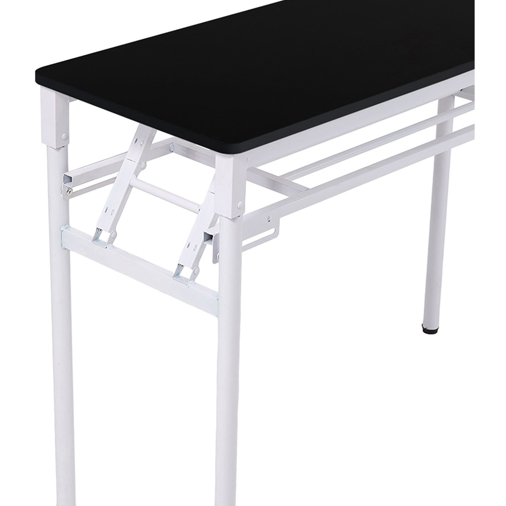 Living and Home Single Shelf Metal Frame Foldable Laptop Desk Black 100cm Image 3
