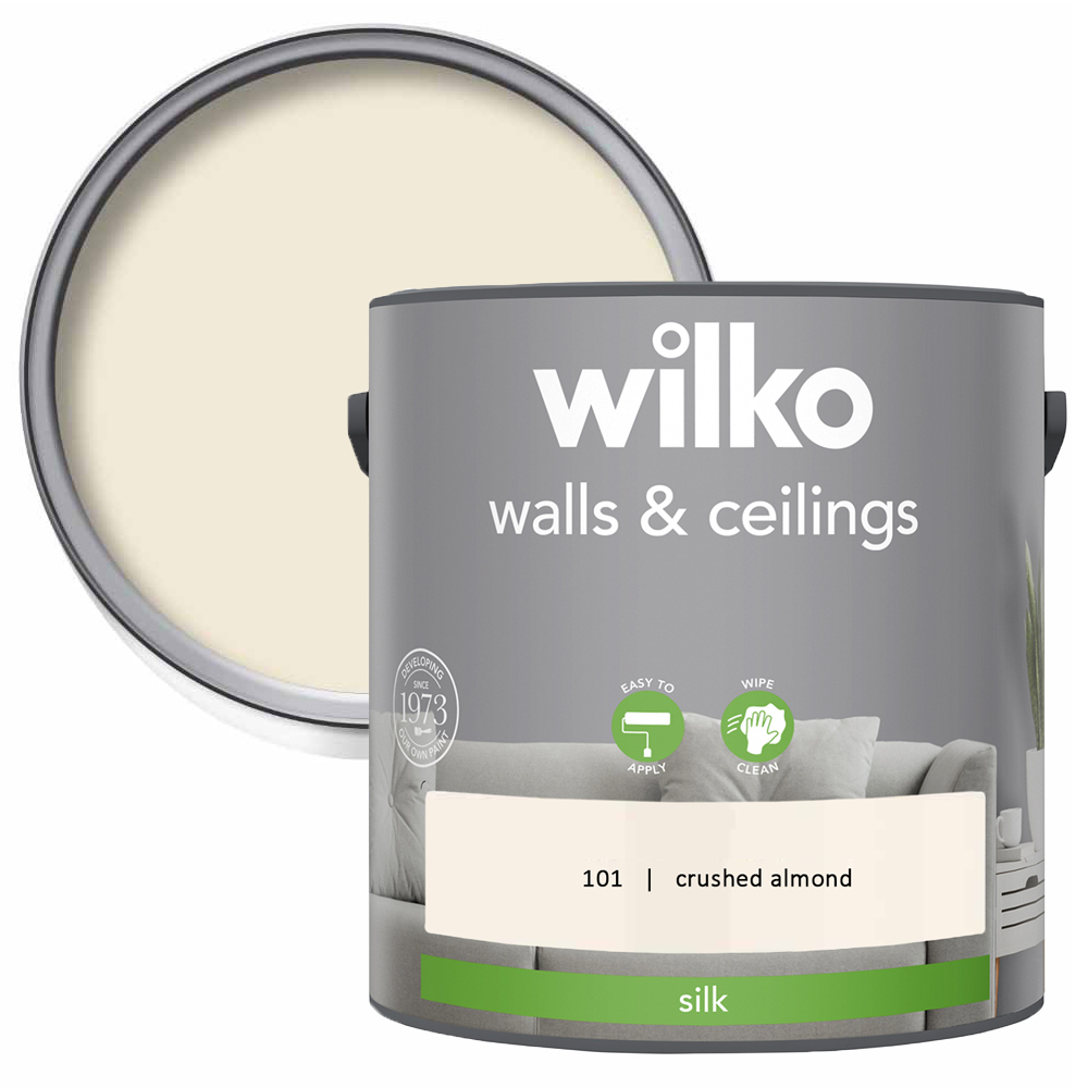 Wilko Walls & Ceilings Crushed Almond Silk Emulsion Paint 2.5L Image 1