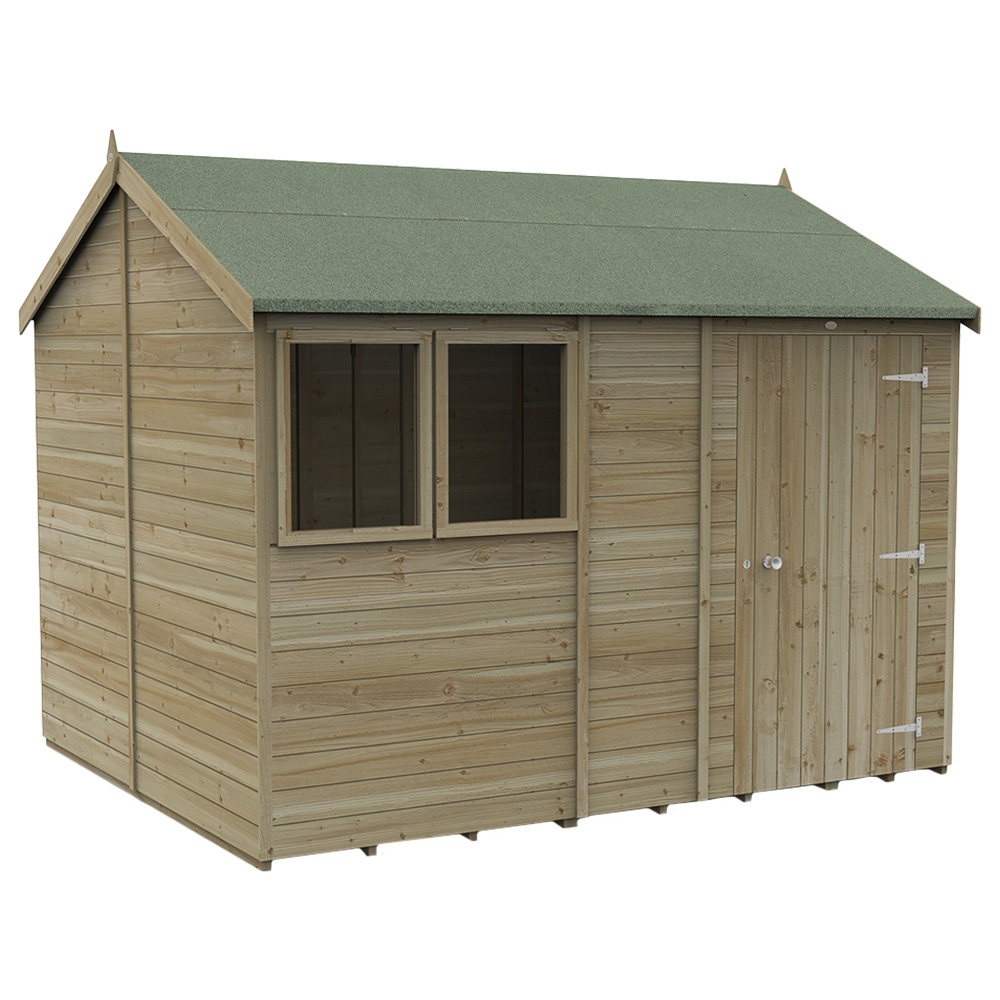Forest Garden Timberdale 10 x 8ft Pressure Treated Reverse Apex Shed Image 1