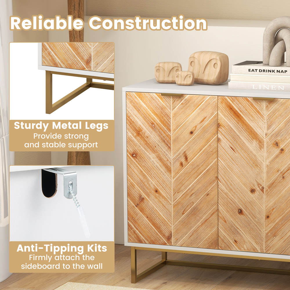 Costway 2 Door White Sideboard Image 6
