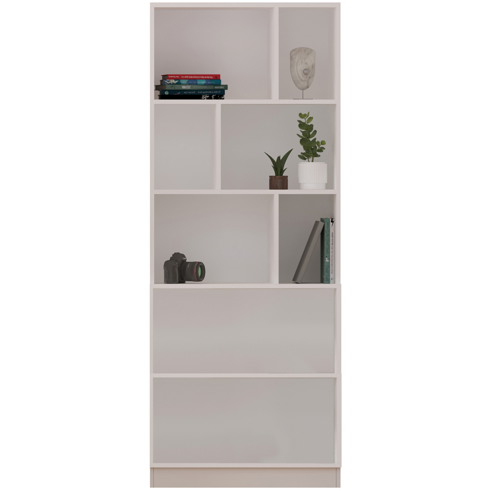 Evu GISELLE 2 Doors 6 Shelves White Bookcase Image 3
