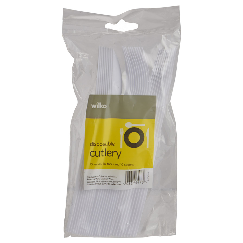 Wilko Functional Disposable Cutlery 30 Pack Image 1