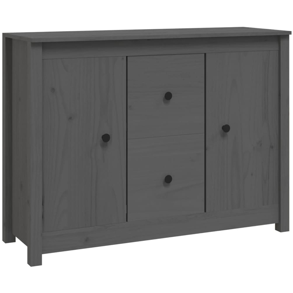 vidaXL 2 Door 2 Drawer Grey Wooden Sideboard Image 2