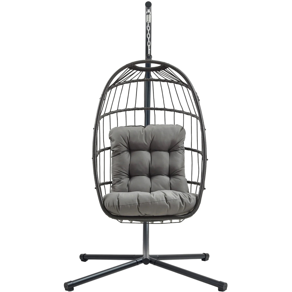 MonsterShop Black Rattan Hanging Egg Chair Image 2