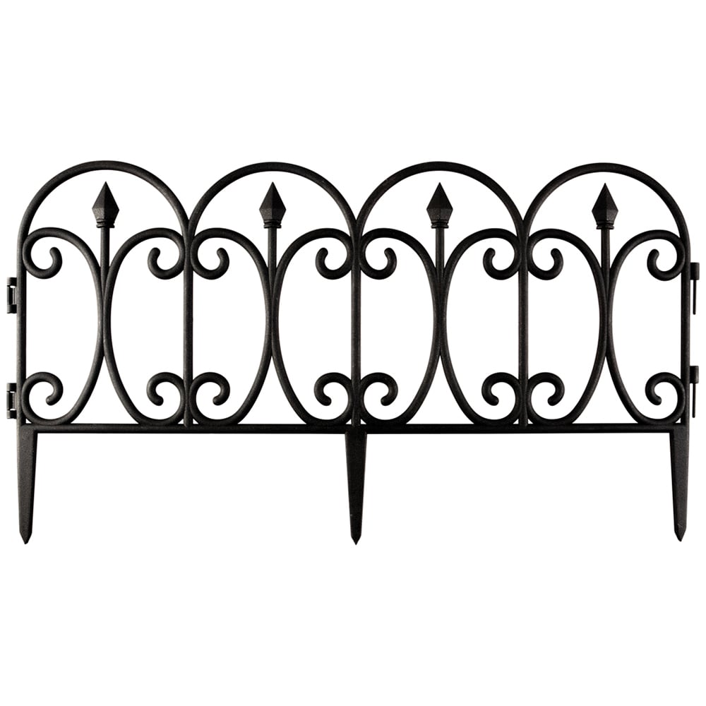 St Helens Black Garden Edge Fence 4 Pack Image 3