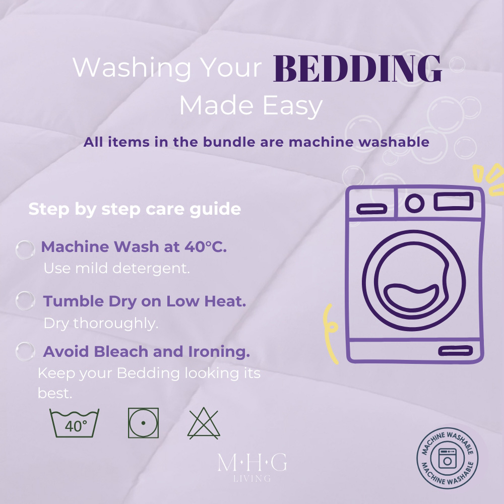 MHG Living Single White All Season Student Bedding Bundle 10.5 Tog Image 9