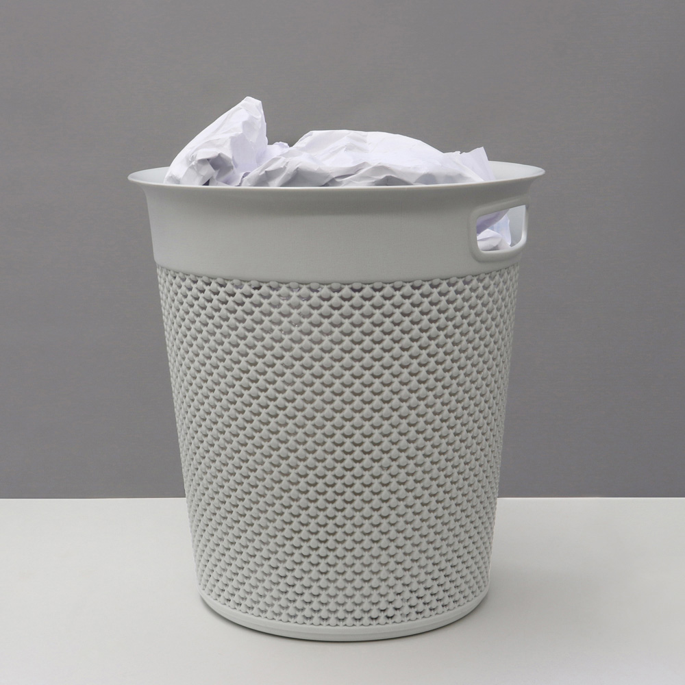 JVL Droplette Ice Grey Waste Paper Bin 12L Image 2