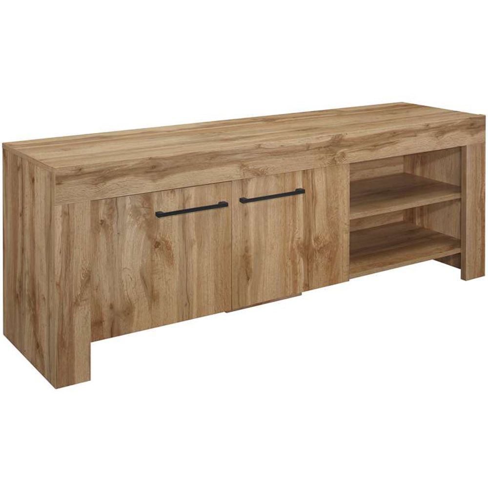 Compton 2 Door 2 Shelf Oak TV Unit Image 2