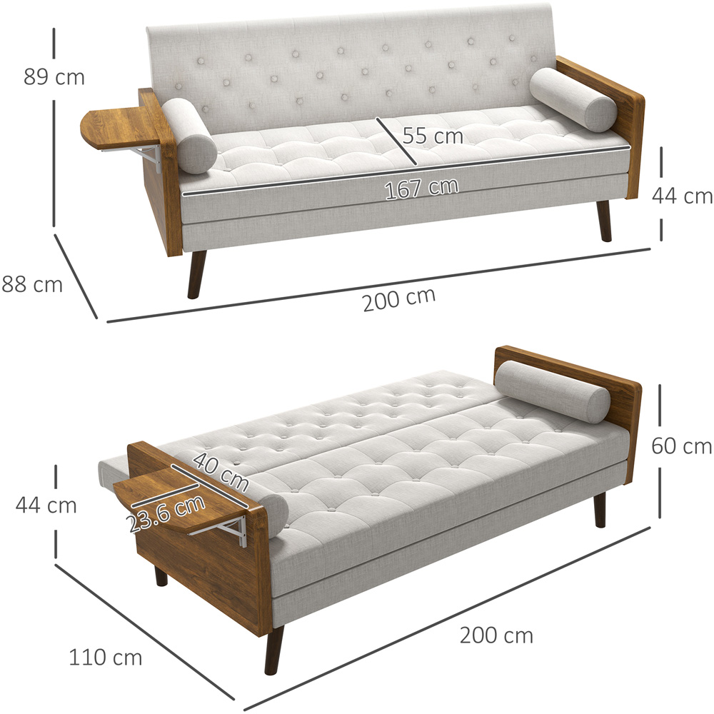 Portland Single Beige Sofa Bed Image 7