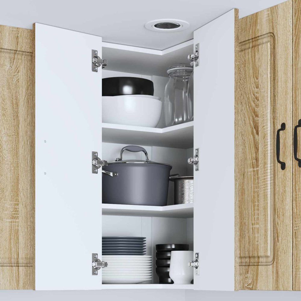 vidaXL 2 Door Sonoma Oak Kitchen Wall Corner Cabinet Image 1