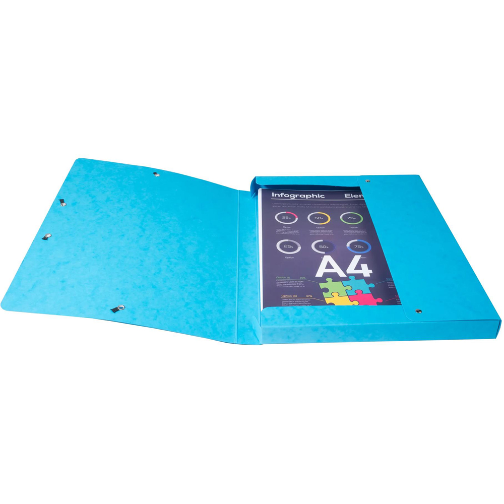 Exacopmta A4 Turquoise Pressboard Box File 25mm 8 Pack Image 3