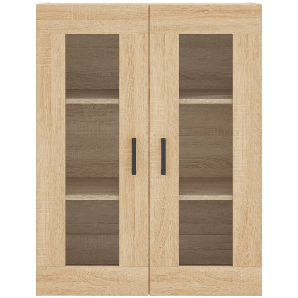 vidaXL 2 Glass Door Sonoma Oak Wall Mounted Cabinet Image 7