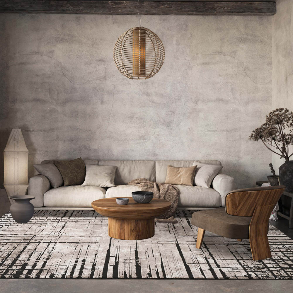 Desire Rugs Belgravia Metallic Sheen Nexus Design Mocha Rug 120 x 170cm Image 2