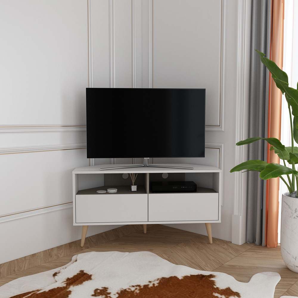 Decorotika Aura 2 Drawer 2 Shelf Galaxy White TV Unit Image 3