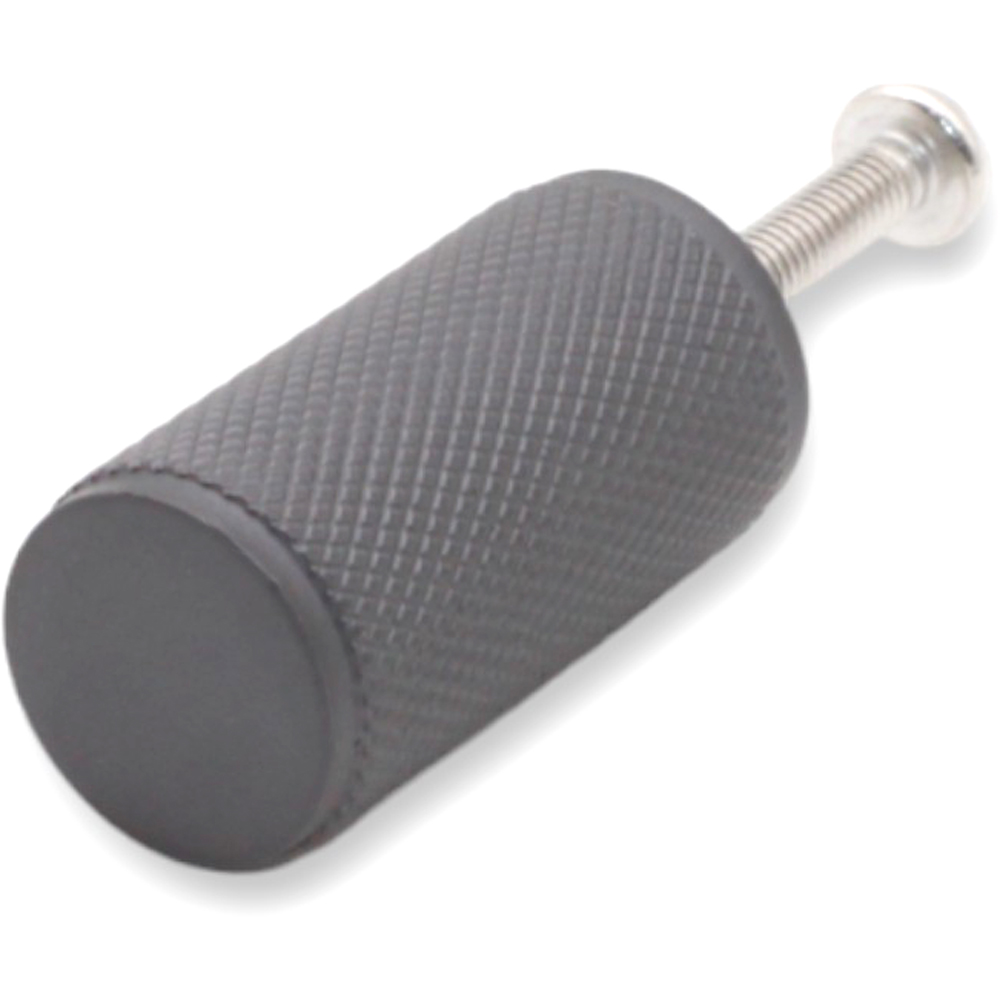 Spira Brass Gunmetal Grey Knurled Cylinder Pull Cupboard Handle Image 3