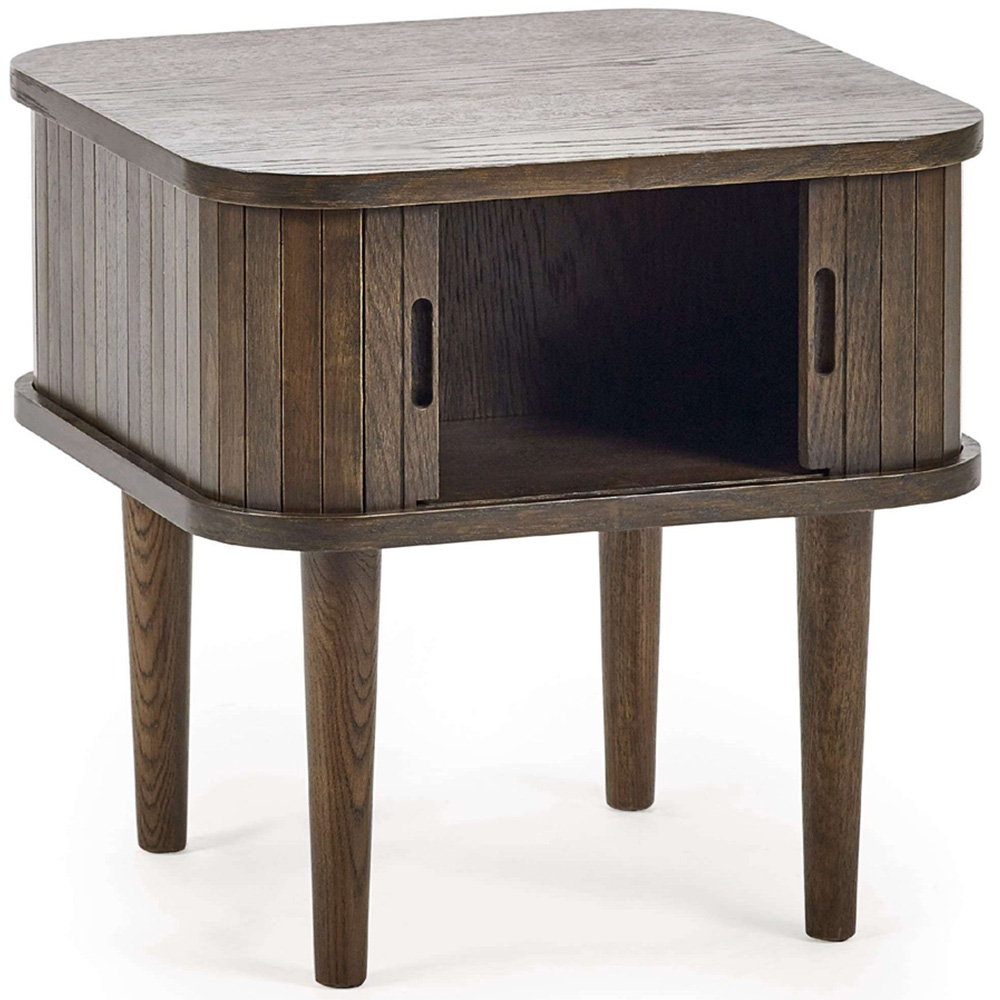 Julian Bowen Arya 2 Door Dark Oak Effect Fluted Side Table Image 3