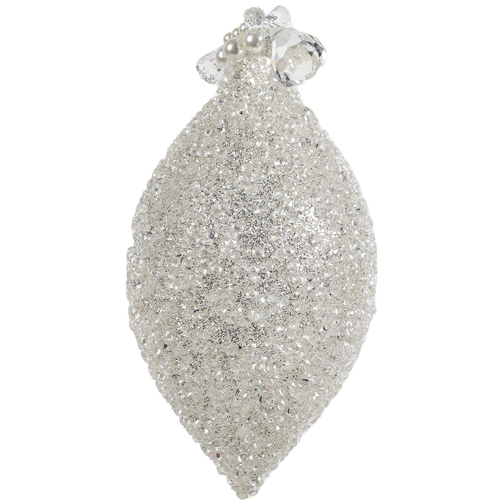 Chic Noir Champagne Glitter Droplet Single Ornament Image 1