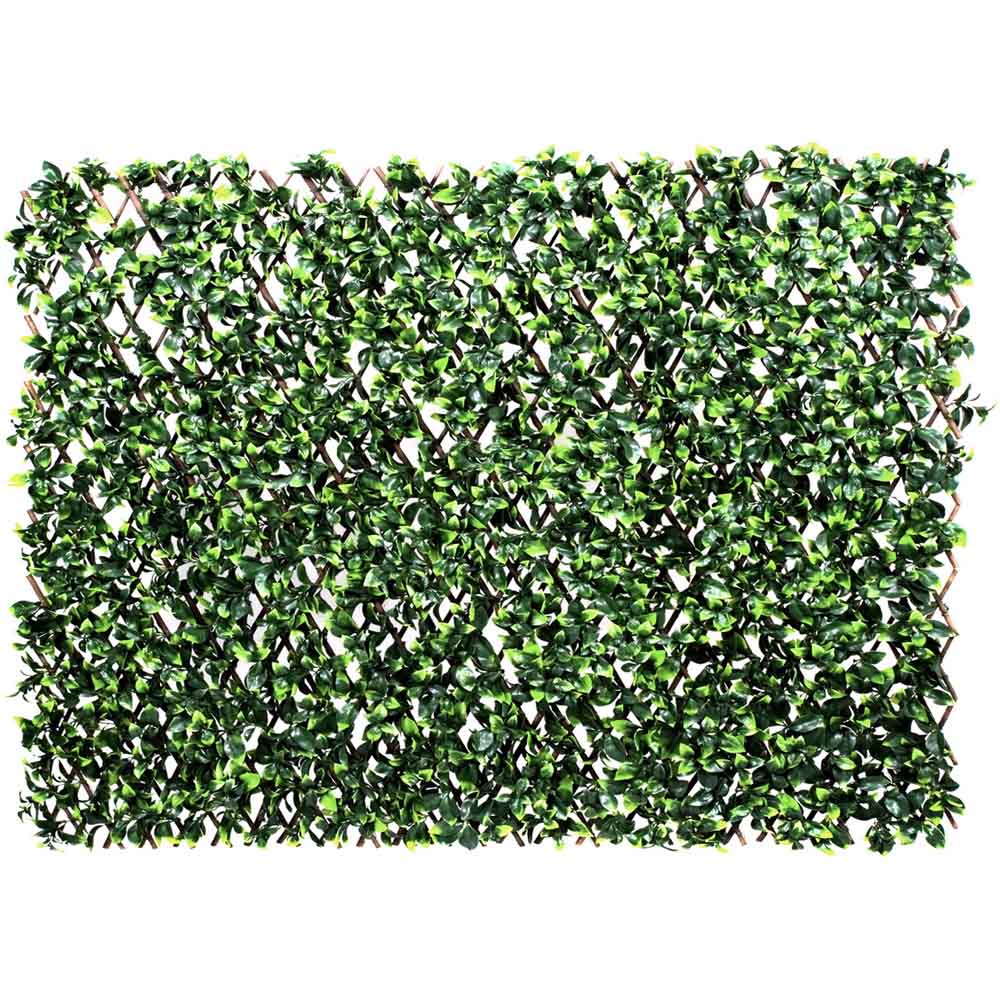 GreenBrokers Artificial Variegated Green Leaf Foliage Expandable Willow Trellis 100 x 200cm Image 2