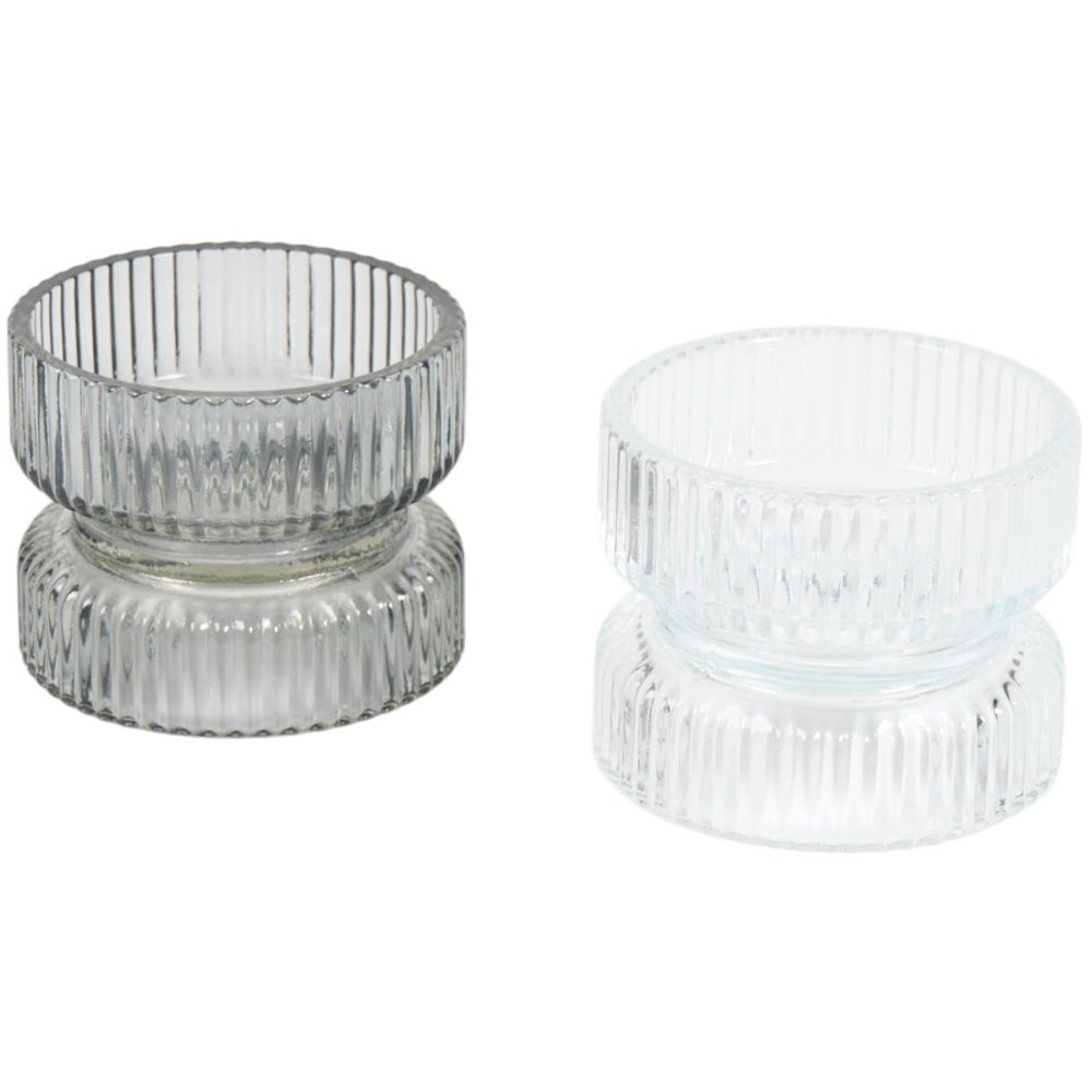 Ribbed Pillar Candle Holder Image 1