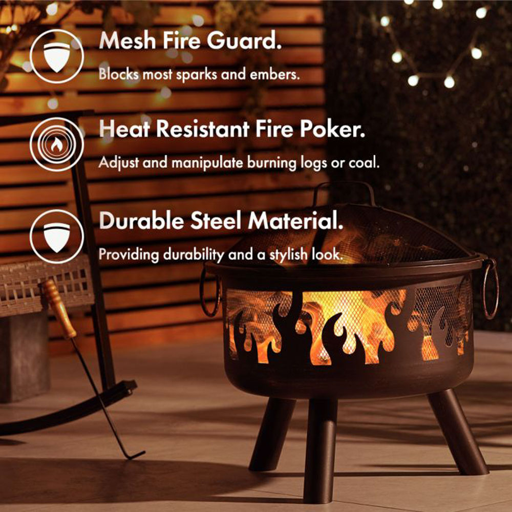 VonHaus Flame Design Round Fire Pit Image 5
