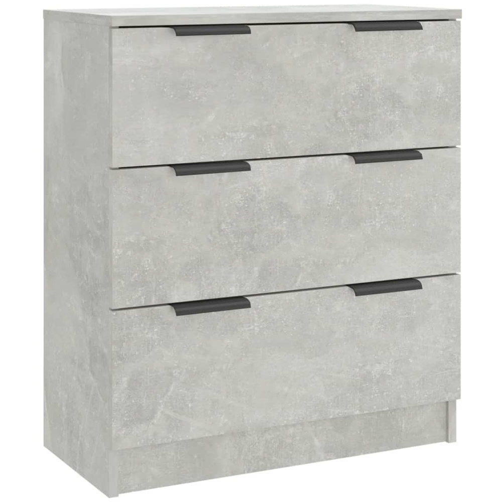 vidaXL 4 Door 3 Drawer Concrete Grey Sideboard Image 3