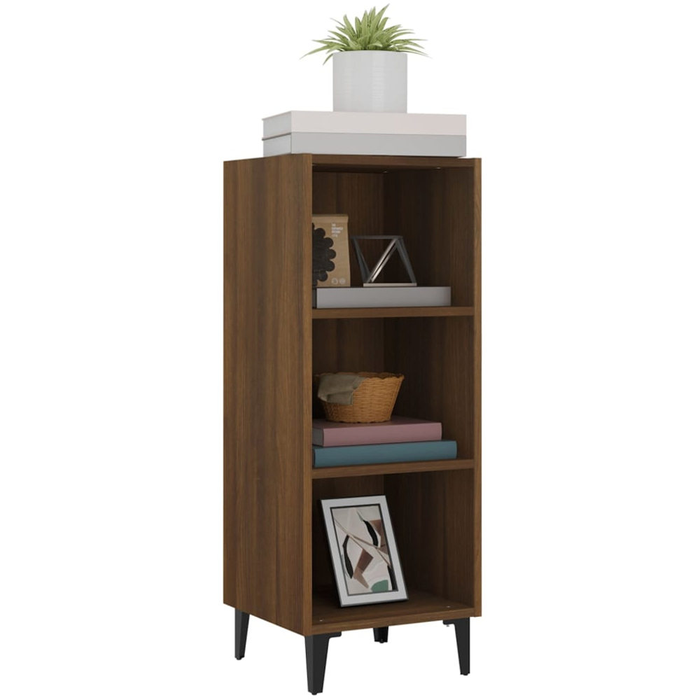 vidaXL 3 Shelf Brown Oak Sideboard Image 4