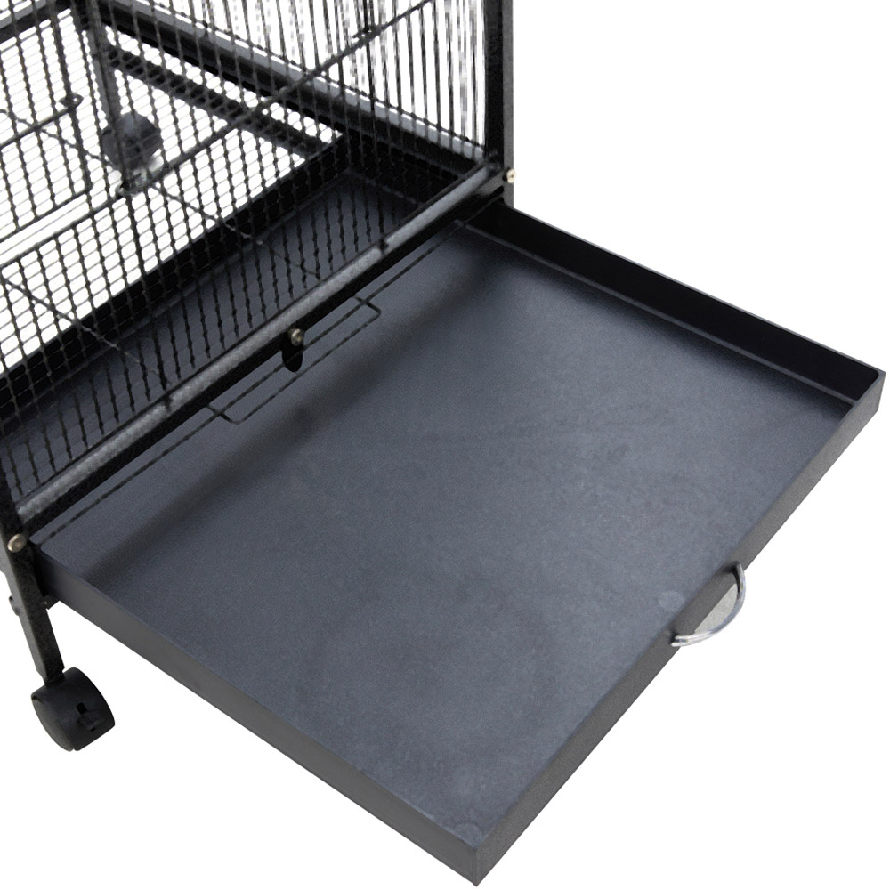 H&O Direct Open Top Metal Pet Bird Cage with Casters Image 5