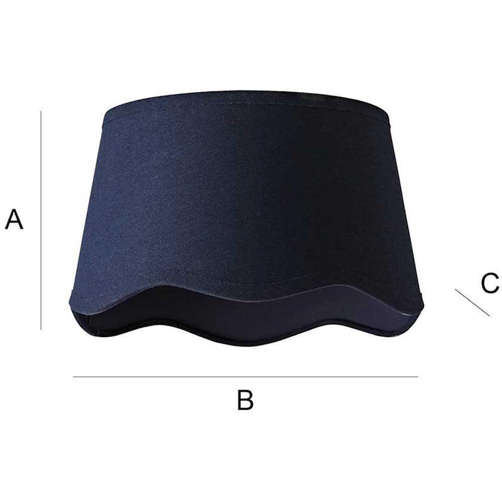 ValueLights Mabel Navy Linen Scallop Edge Small Lamp Shade Image 7