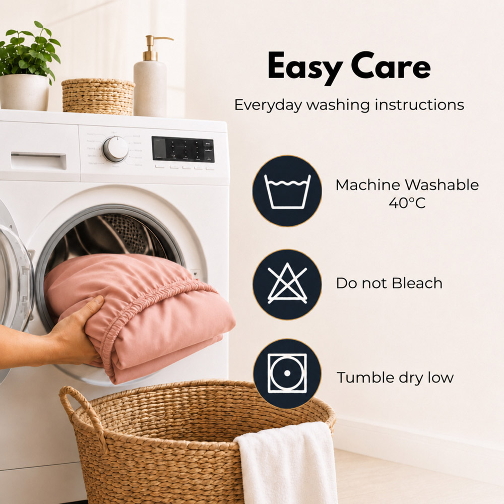 MHG Living Small Single Blush 30cm Deep Pocket Fitted Sheet Image 8