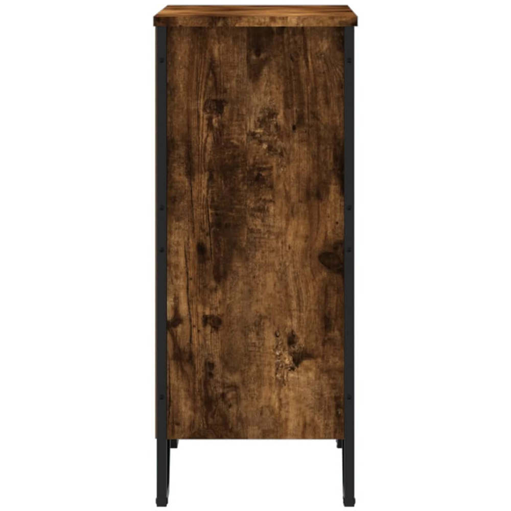 vidaXL 2 Shelf Smoked Oak Small Bookcase Image 4