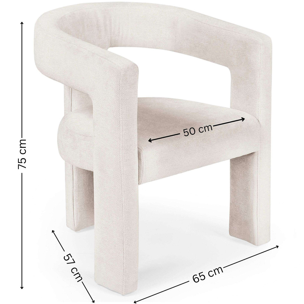 Julian Bowen Elara Cream Chenille Upholstered Accent Chair Image 9
