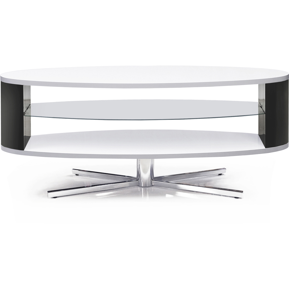 MDA Designs Orbit 2 Shelf White and Black TV Cabinet Image 2