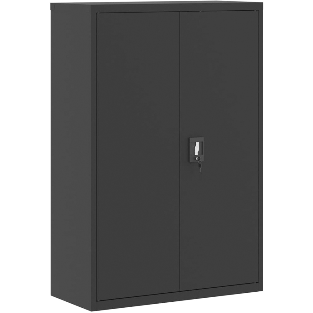vidaXL 2 Door Black Steel File Cabinet Image 2