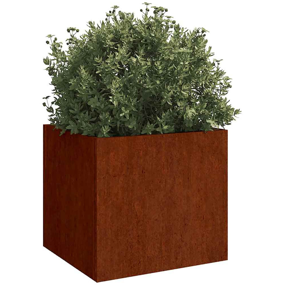 vidaXL Brown Corten Steel Garden Planter 29 x 30 x 32cm 2 Pack Image 2