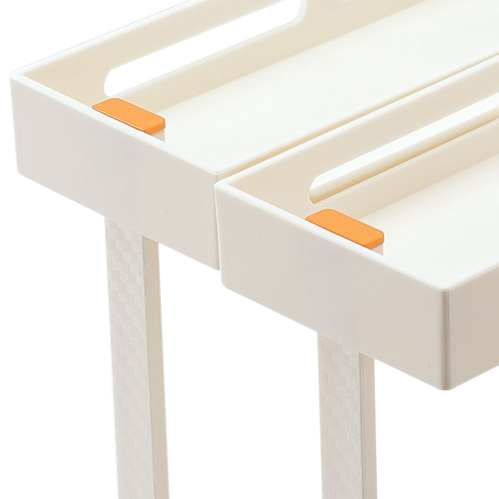 H&O Direct 2 Tier White Rotating Pull Out Shelf Image 4
