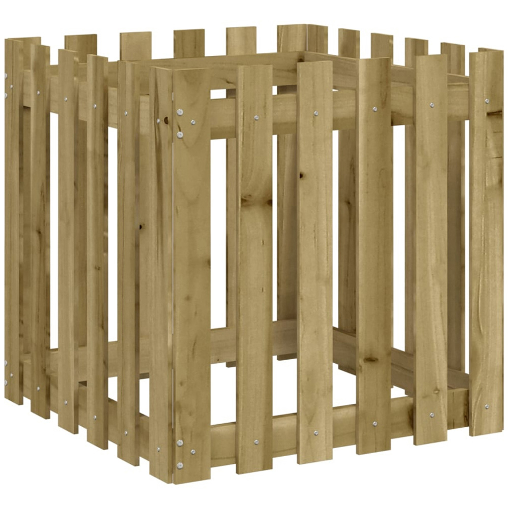 vidaXL Brown Impregnated Solid Pine Wood Garden Planter 60 x 60 x 60cm Image 1