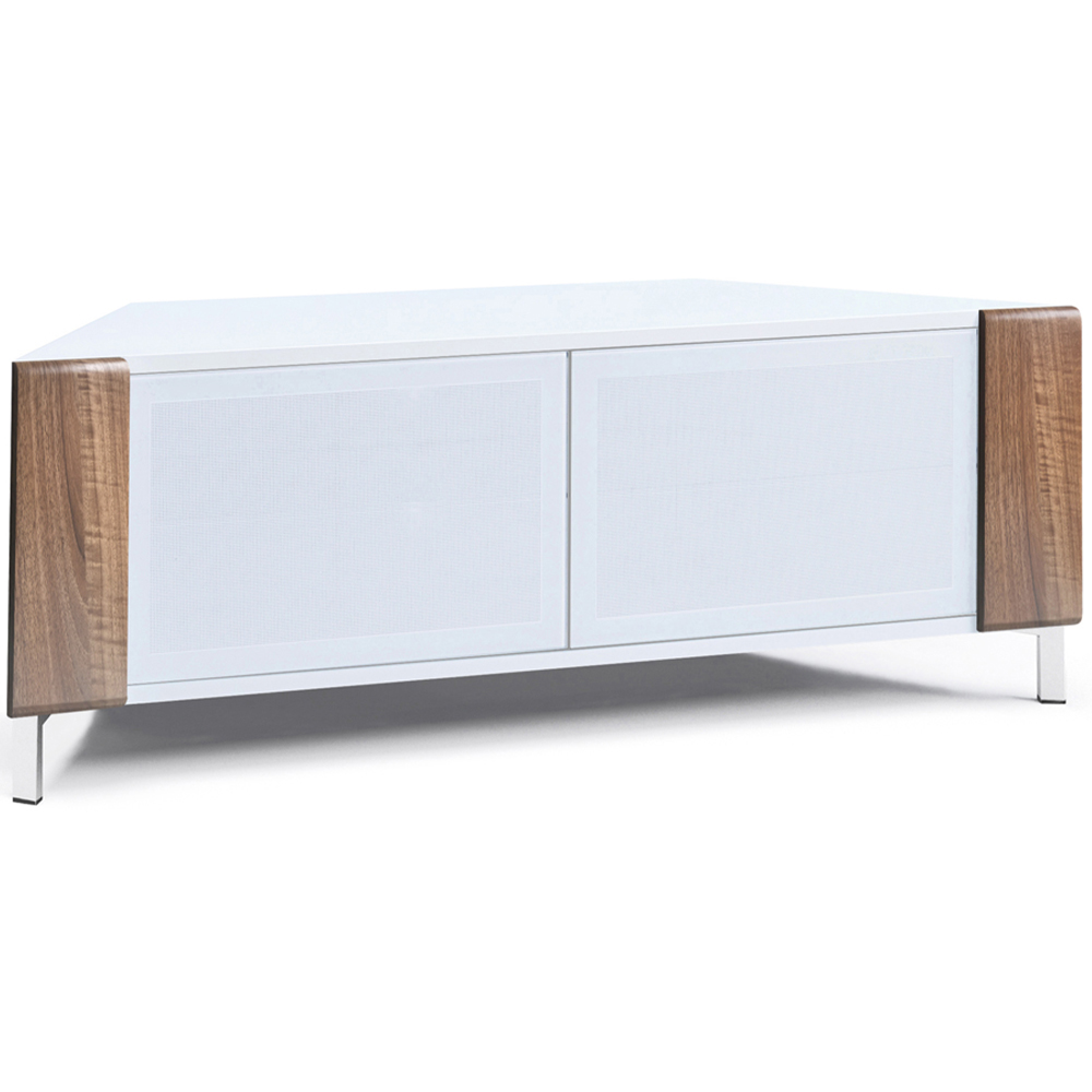 MDA Designs Corvus 2 Door White and Walnut TV Cabinet Image 2