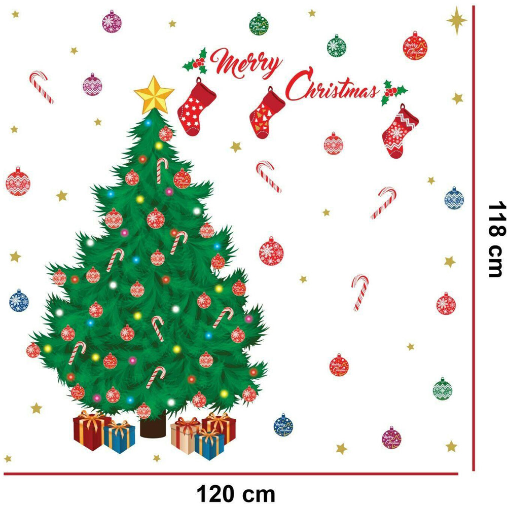 Walplus Christmas Tree with Greeting Self Adhesive Wall Sticker Image 3