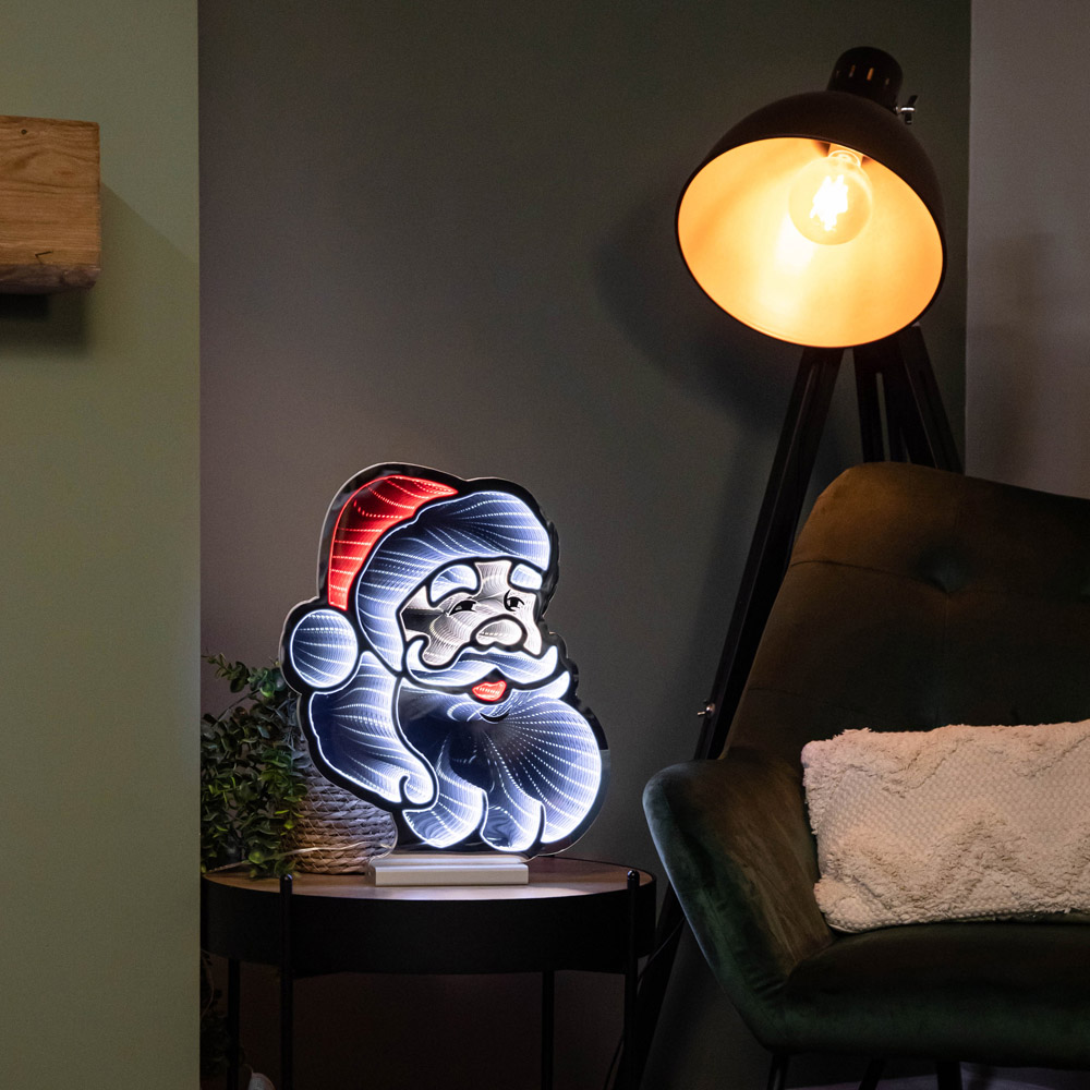 Samuel Alexander Infinity Santa's Head Christmas Decoration on Wooden Base 40cm Image 8