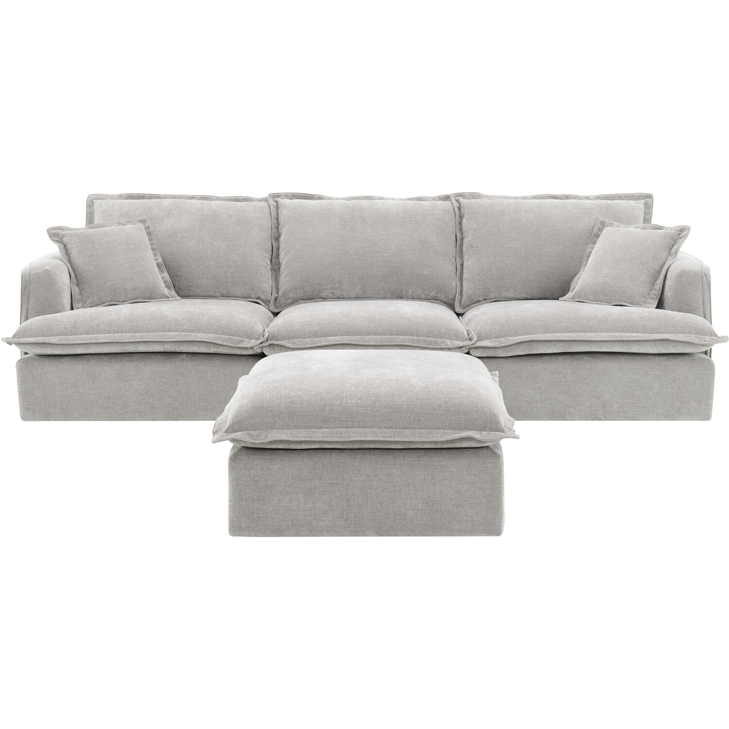 Molly 3 Seater Sofa with Ottoman - Grey Image 8