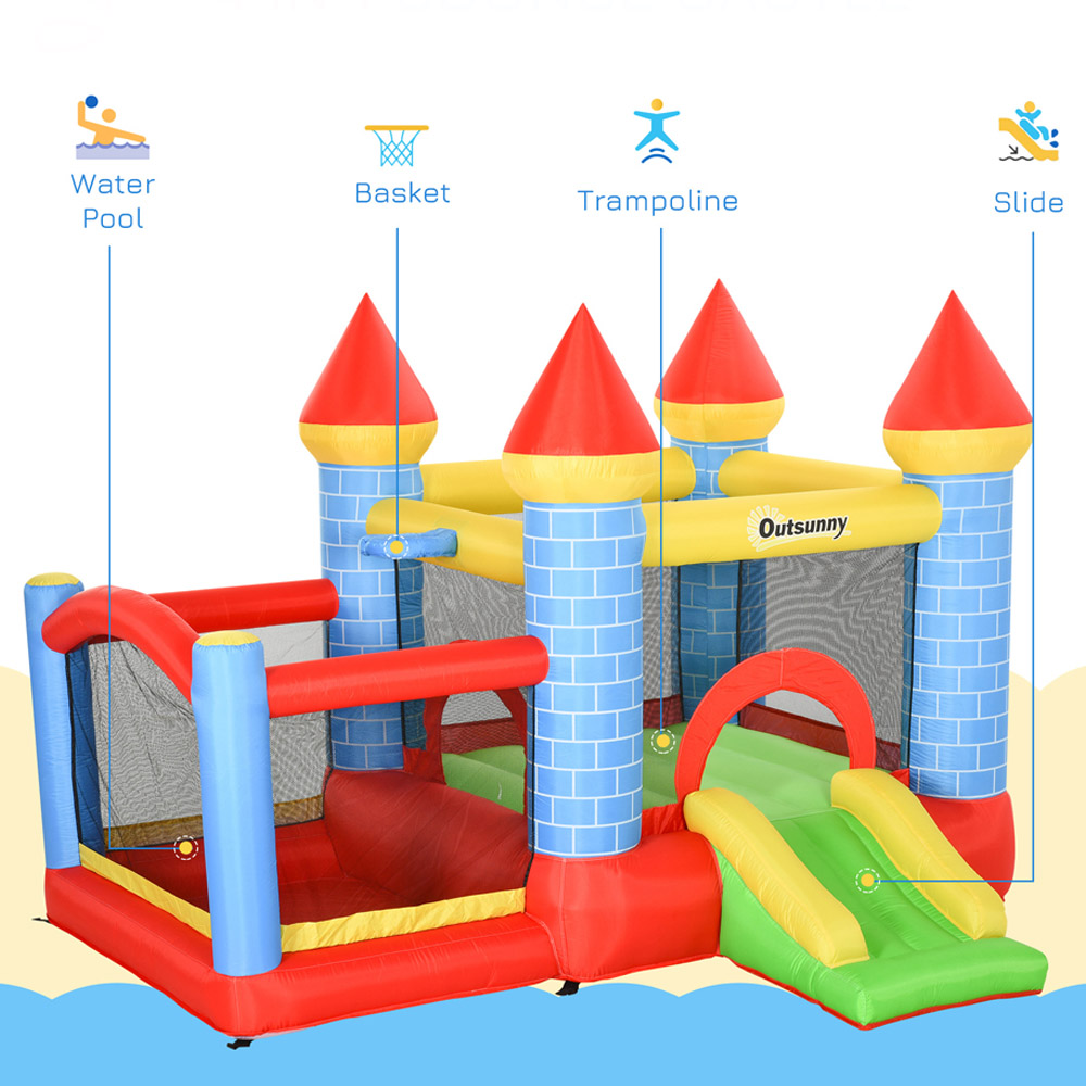 Outsunny Kids Trampoline Bouncy Castle Image 4
