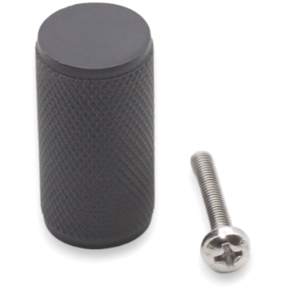 Spira Brass Gunmetal Grey Knurled Cylinder Pull Cupboard Handle Image 4